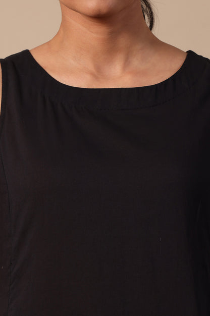 Solid Flared Pure Cotton Dress - View 4