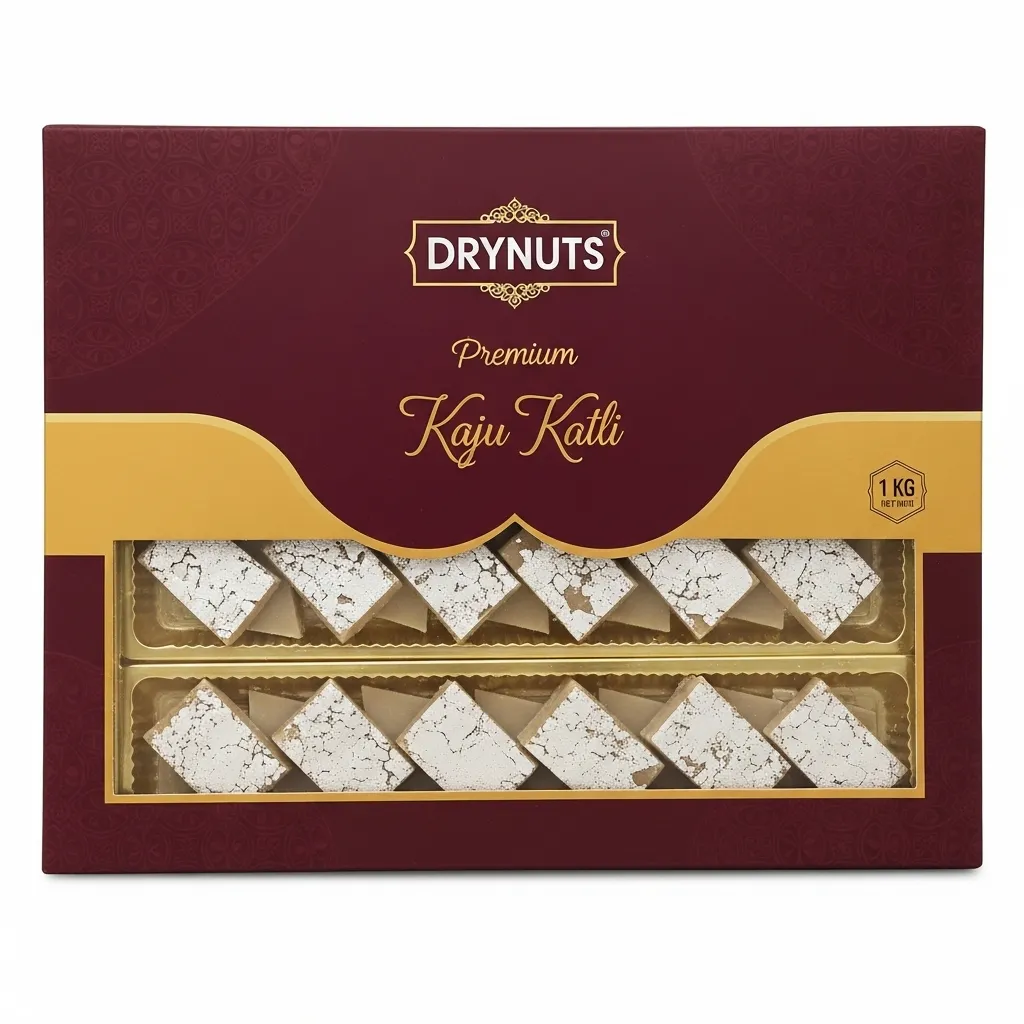 DRYNUTS Premium Kaju Katli - 1 KG | Authentic Indian Cashew Fudge | Perfect for Festivals & Gifting